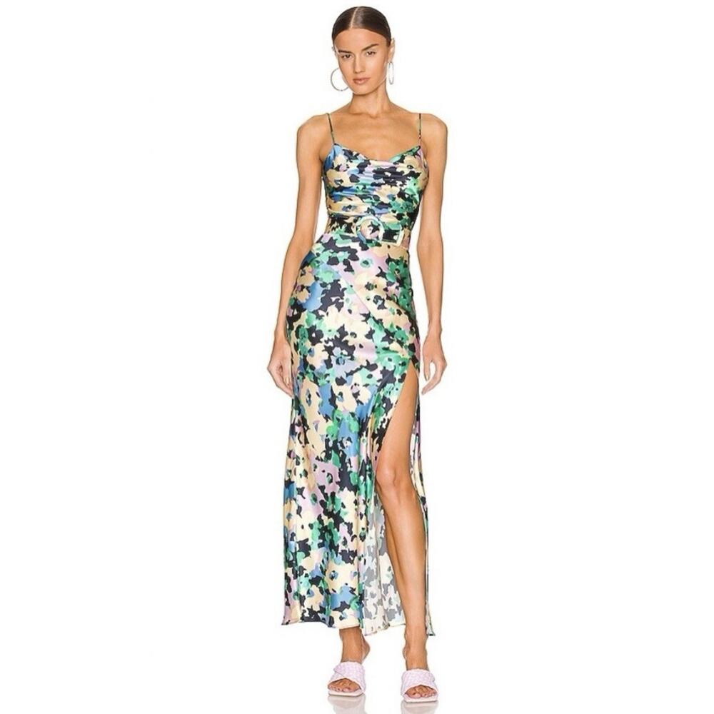 NICHOLAS Simone Silk Cowl Neck Floral Maxi Dress Women's Sz‎ 2 Wedding
